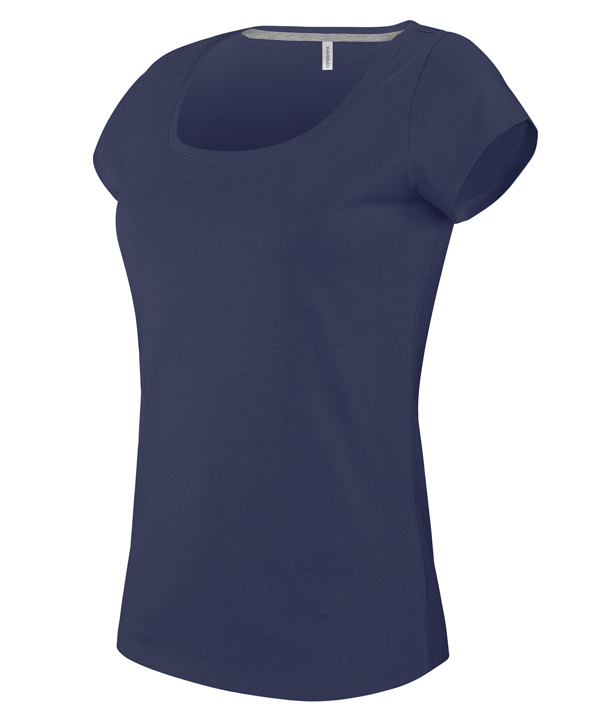 Ladies boat neck short-sleeved T-shirt