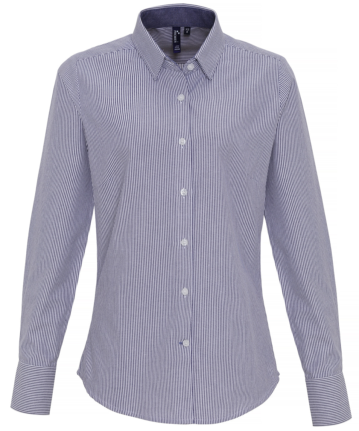 Women's cotton-rich Oxford stripes blouse PR338