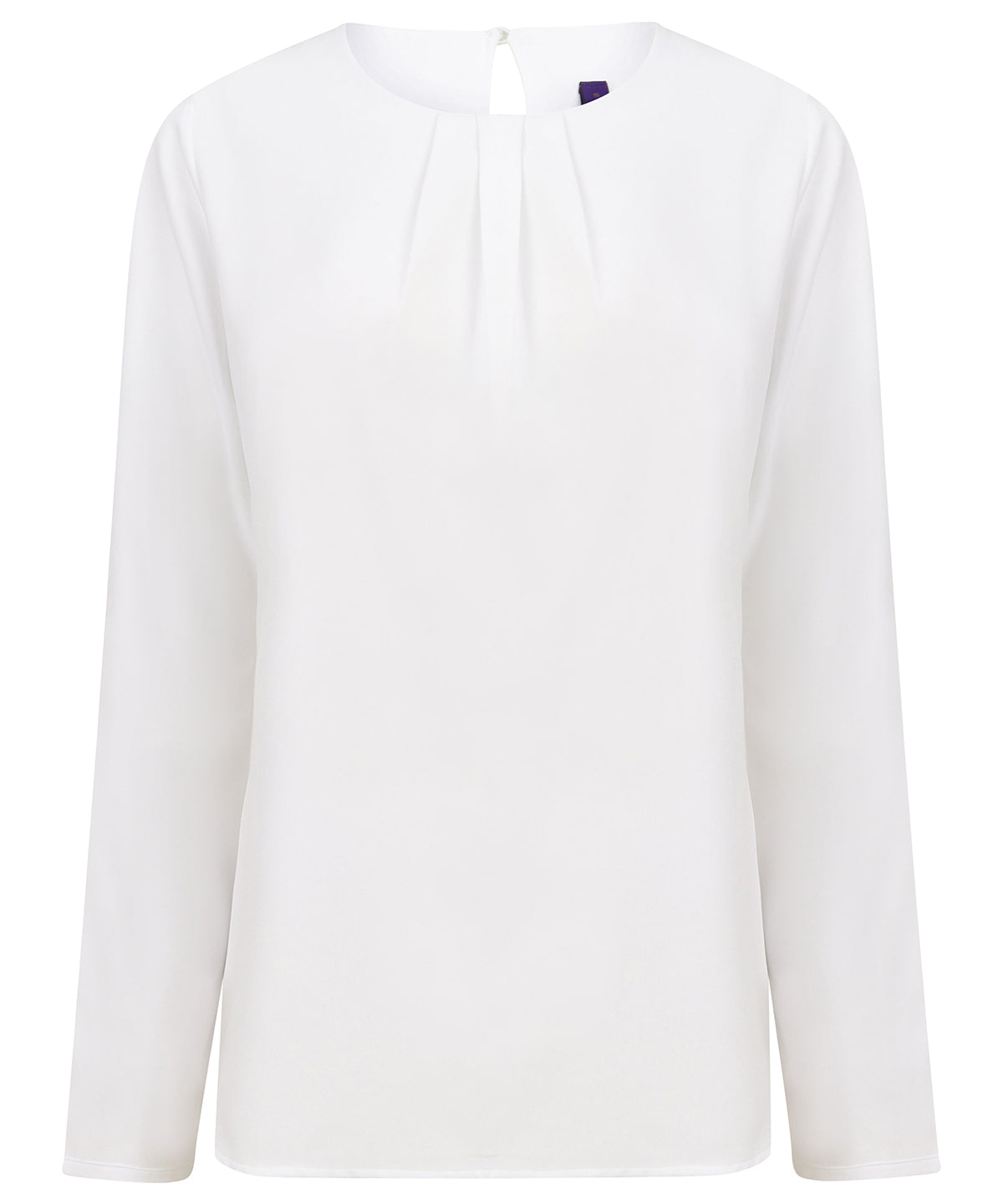 Women's pleat front long sleeve blouse HB598