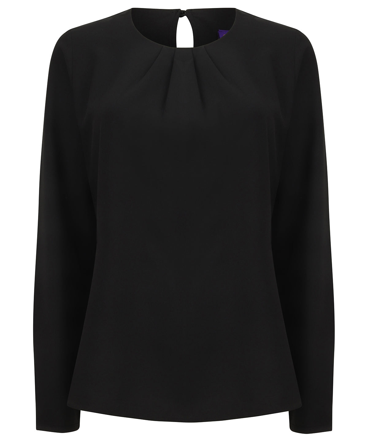 Women's pleat front long sleeve blouse HB598