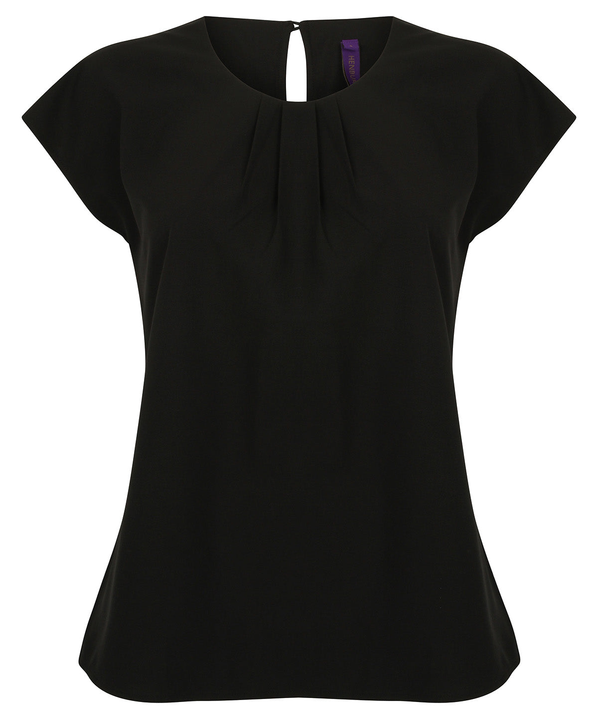 Women's pleat front short sleeve blouse HB597