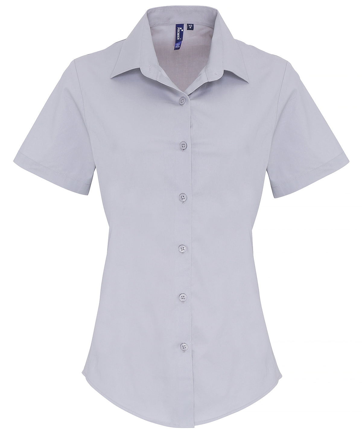 Women's stretch fit cotton poplin short sleeve blouse PR346