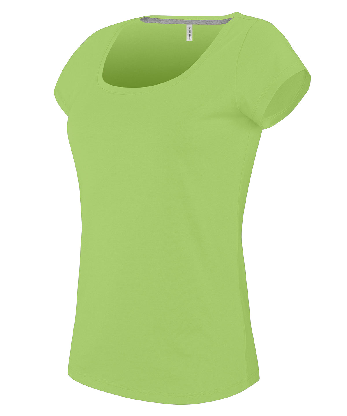 Ladies boat neck short-sleeved T-shirt