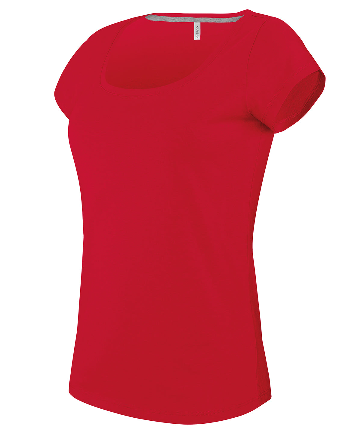 Ladies boat neck short-sleeved T-shirt