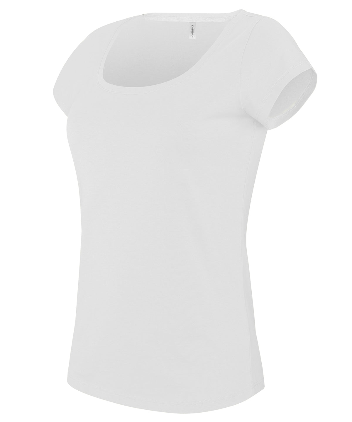 Ladies boat neck short-sleeved T-shirt