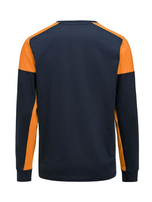 Printer Prime Long Sleeve T-Shirt - Navy/Neon Orange