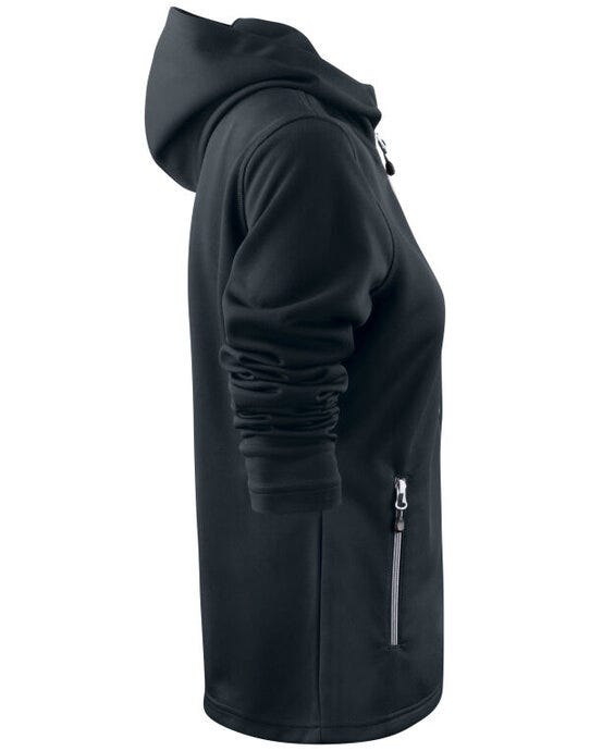 Printer Red Ladies Layback F/Z Hoodie - Black