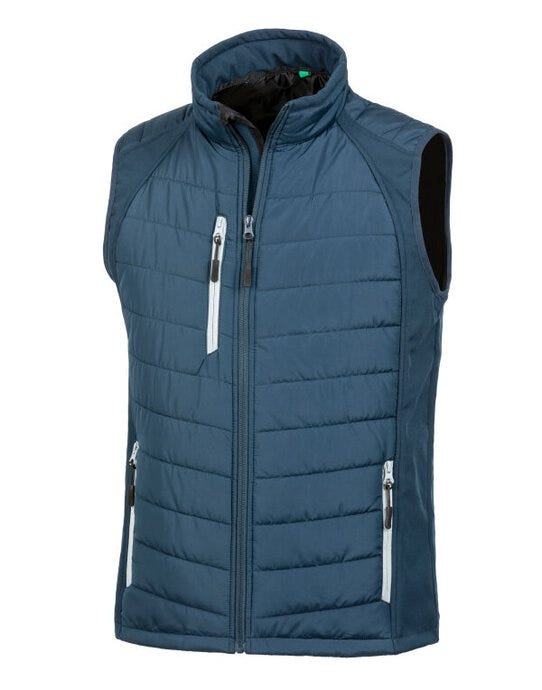 Result Recycled Result Black Compass Softshell Gilet - Navy/Grey