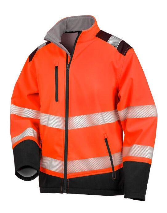 Result Safeguard Ripstop Safety Softshel - Fluorescent Orange/Black