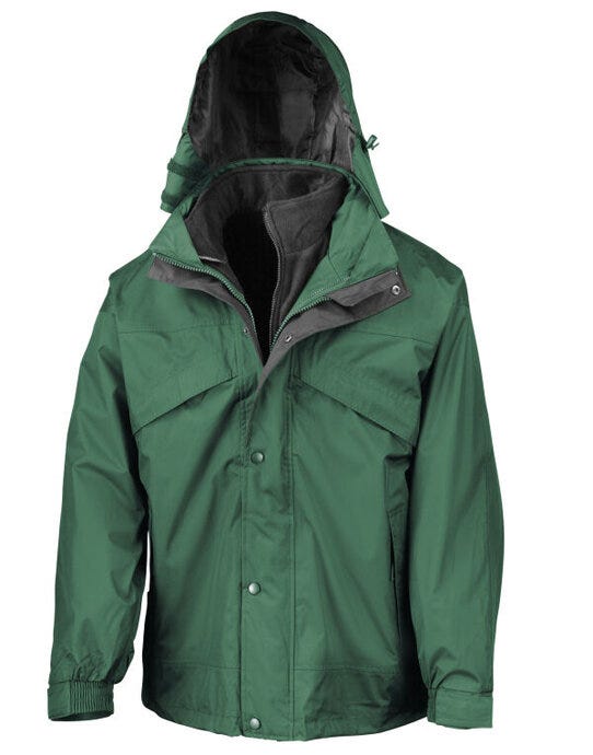 Result 3 In 1 Zip and Clip Jacket - Bottle Green