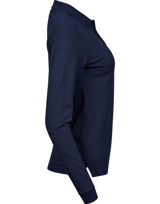 Tee Jays Ladies Luxury L/S Stretch Polo - Navy