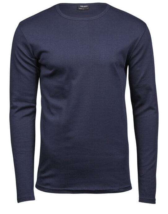Tee Jays Mens Long Sleeve Interlock Tee - Navy