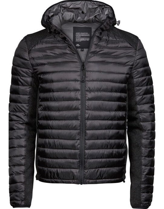 Tee Jays Mens Hooded Outdoor Crossover - Black/Black Melange
