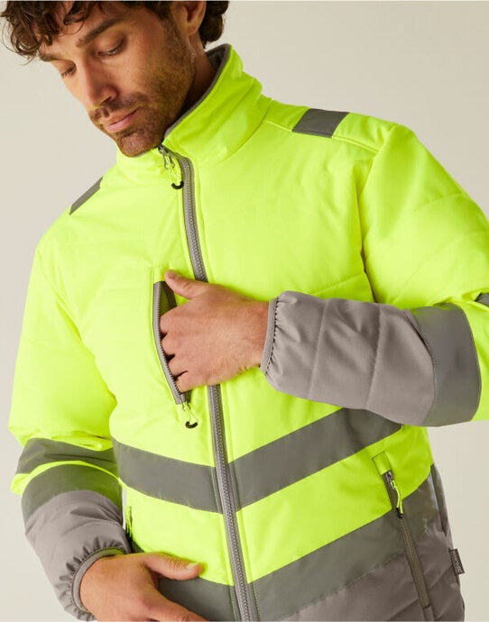 Regatta High Visibility Regatta Hi-Vis 2 Tone Thermal Baffle Jkt - Hi-Vis Yellow