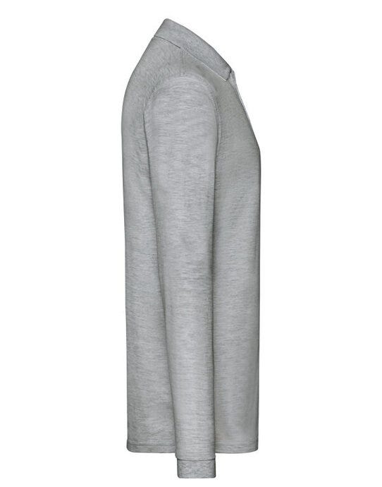 Fruit Of The Loom FOTL Mens Premium Long Sleeve Polo - Athletic Heather