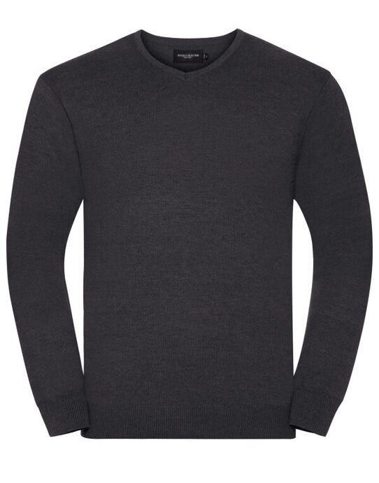Russell Athletic Collection Russell Collection Mens VNeck Pullover - Charcoal Marl