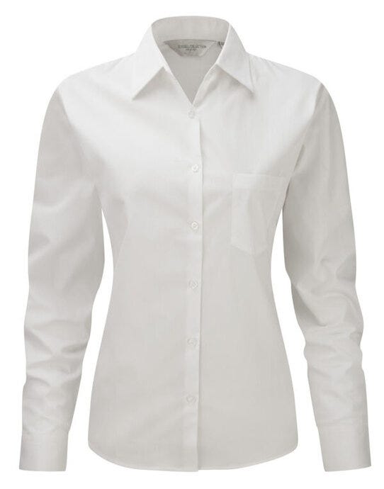 Russell Athletic Collection Russell Collection Lady LS PureCot Shirt - White