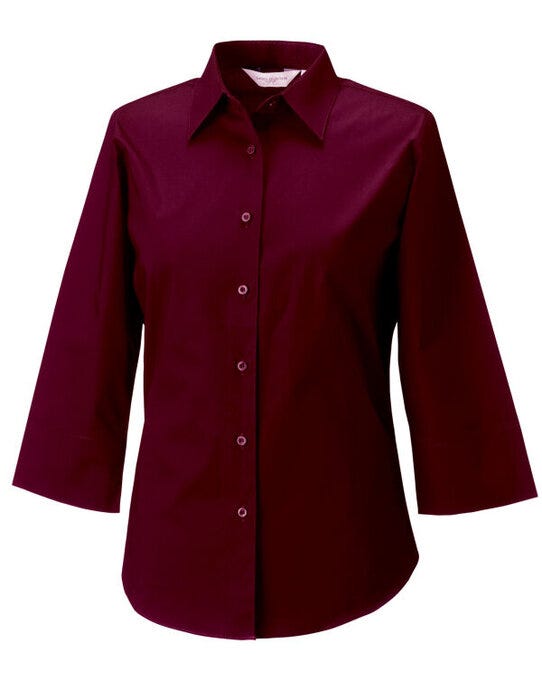 Russell Athletic Collection Russell Collection Lady 3/4 Stretch Shrt - Port