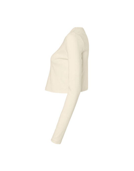 Bella + Canvas Bella Women's Micro Rib Long Sleeve Tee - Solid Natural Blend