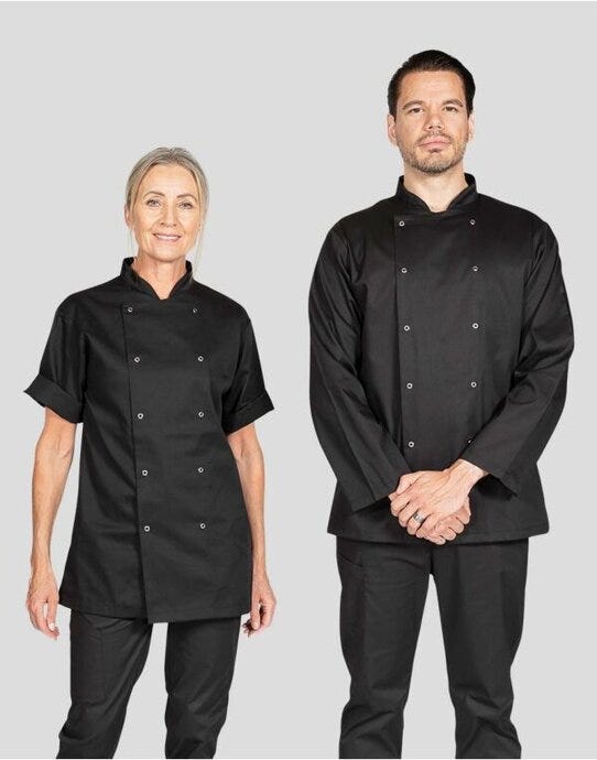 Dennys Budget Long Sleeve Chefs Jacket - Black