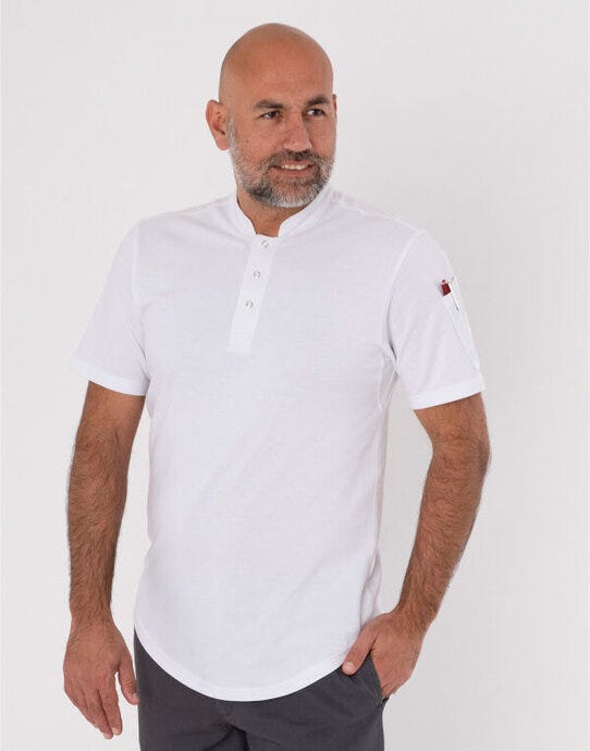 Dennys Denny's Le Chef Pique Chef Shirt - White