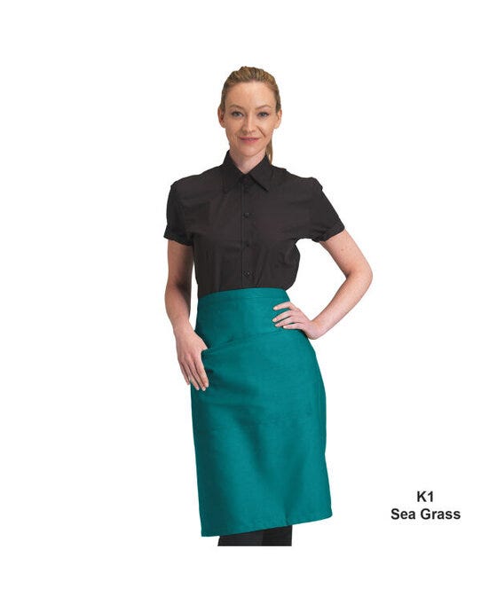 Dennys Recycled Waist Apron W Pocket - Sea Grass