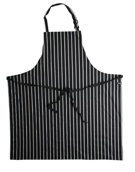 Dennys Large Cotton Striped Apron - Black/White