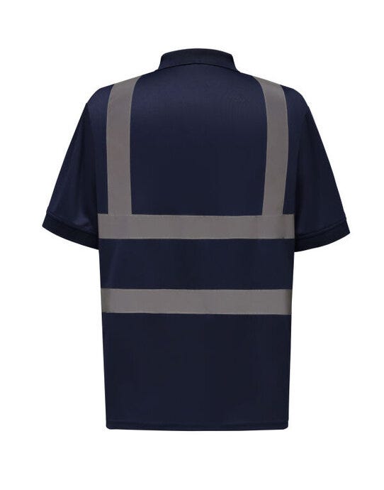 Yoko Hi-Vis Short Sleeve Polo Shirt - Navy
