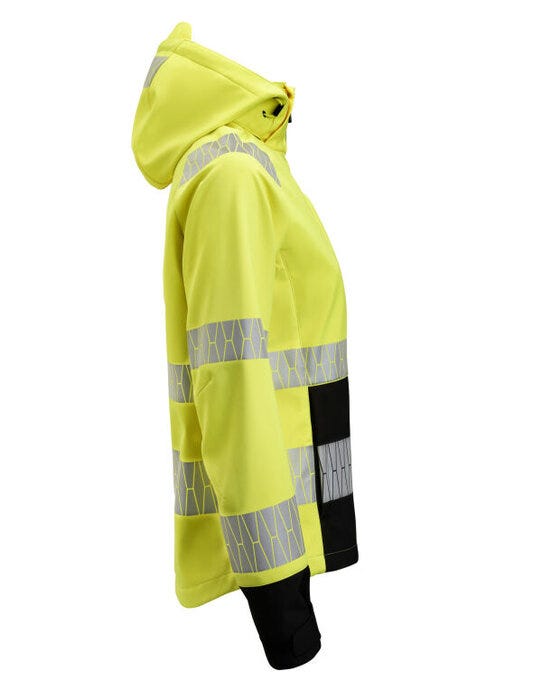 Jobman Women's Softshell Jacket Hi-Vis - Yellow/Black