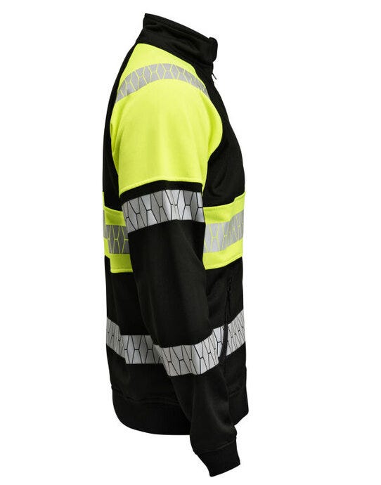 Jobman Sweatshirt Full-Zip Hi-Vis - Black/Yellow