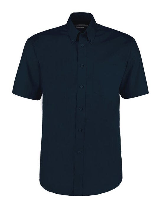 Kustom Kit Mens SS Classic Oxford Shirt - Dark Navy