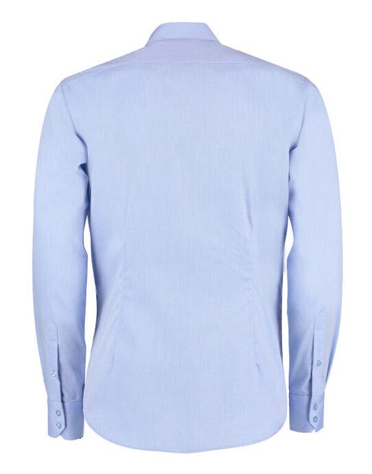 Kustom Kit Men LS Slim Oxford Twil Shirt - Light Blue