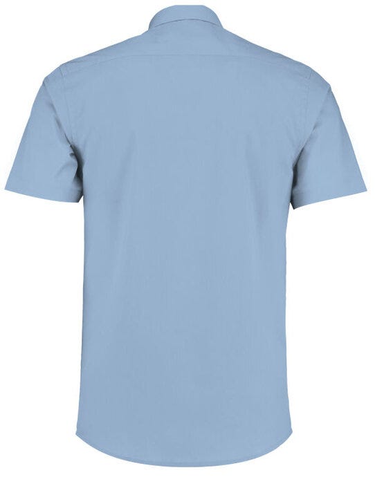Kustom Kit Mens SS Tailored Poplin Shirt - Light Blue