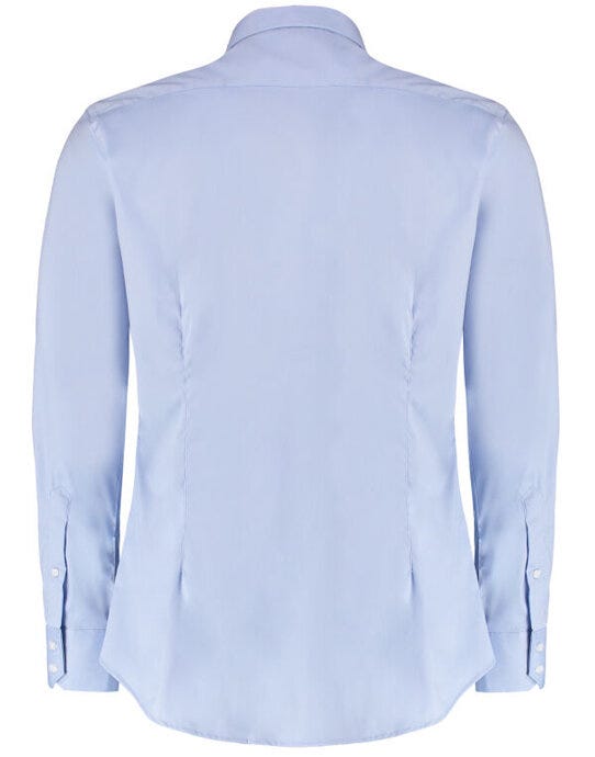 Kustom Kit Mens LS Stretch Oxford Shirt - Light Blue
