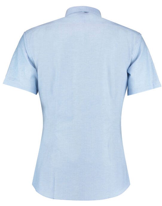 Kustom Kit Mens SS Slim Workwear Shirt - Light Blue