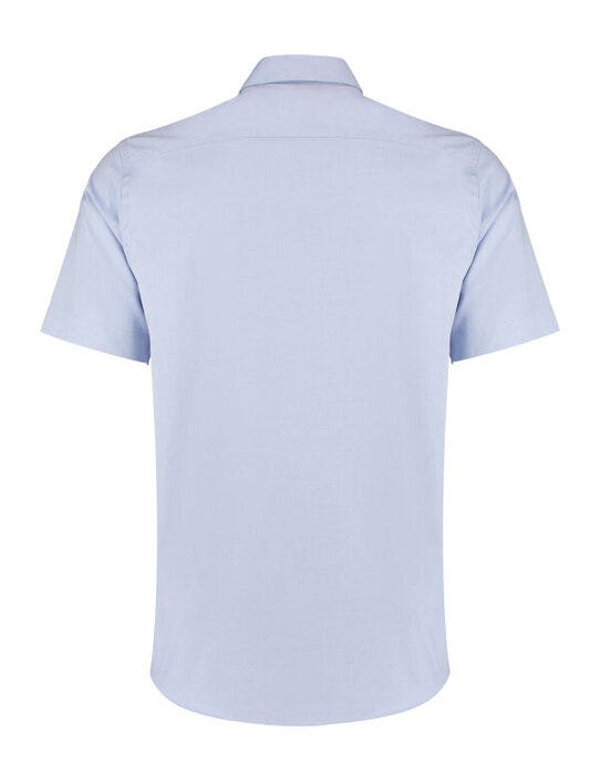 Kustom Kit Mens SS Tailored Oxford Shirt - Light Blue
