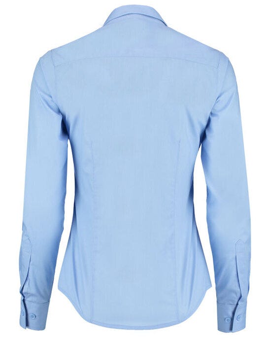 Kustom Kit Lady LS Tailored Poplin Shirt - Light Blue