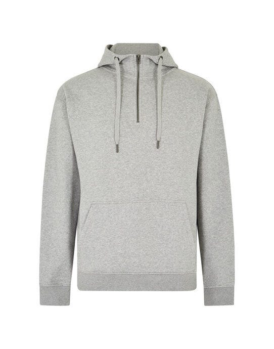 Kustom Kit Regular Fit 1/4 Zip Hoodie - Heather Grey