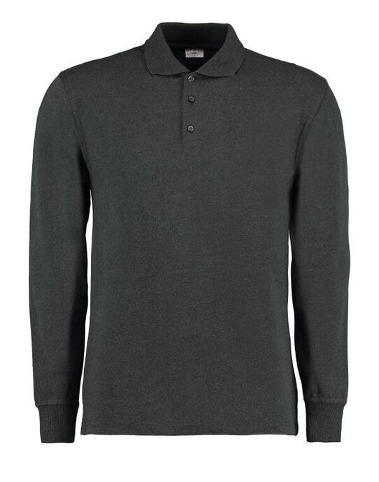 Kustom Kit Mens Pique L/S Polo Shirt - Graphite