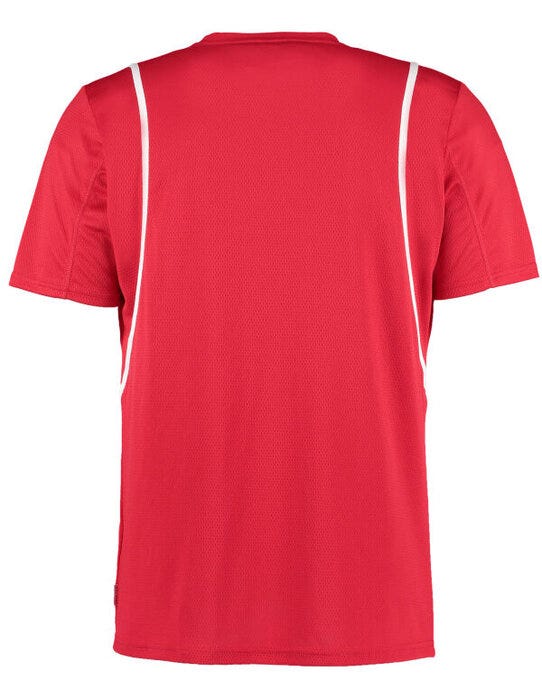 Kustom Kit Mens Cooltex Contrast Tee - Red/White