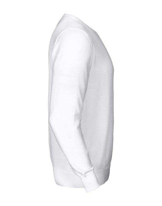 Printer Essentials Printer Forehand Knitted V Neck Sweater - White