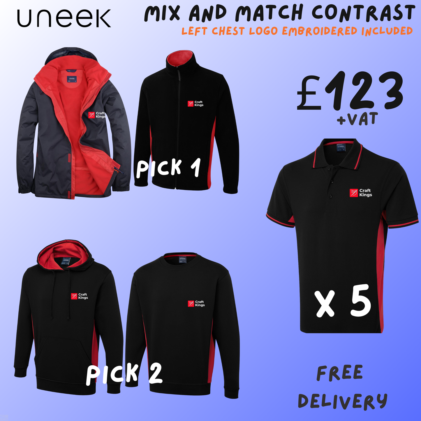 Uneek Contrast Mix and Match