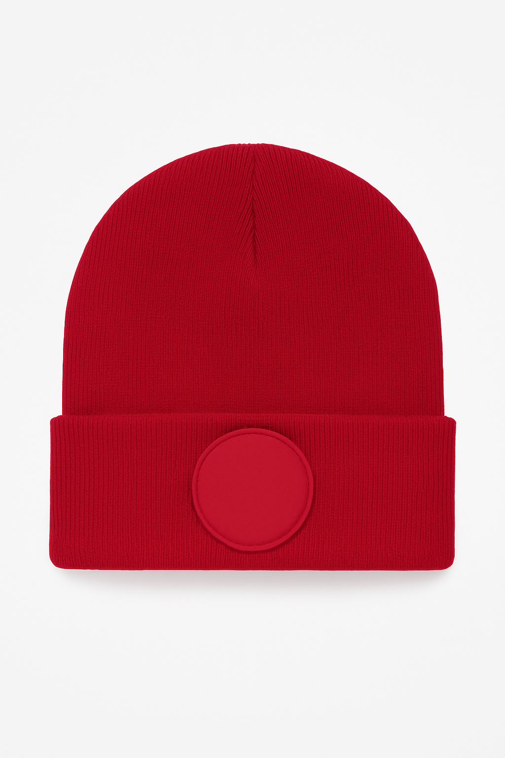 Circular Patch Beanie - Red