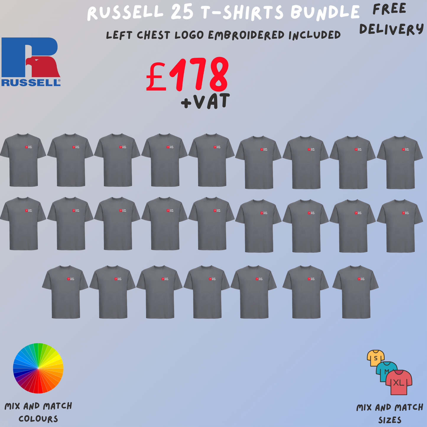 Russell 25 T-shirts Bundle