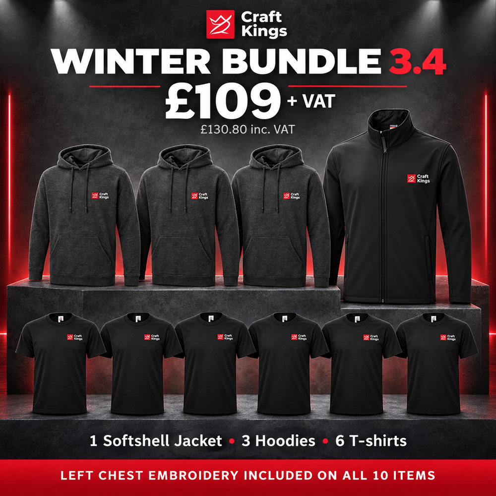 10-Piece Embroidered Winter Workwear Bundle – Hoodies, T-shirts & Softshell