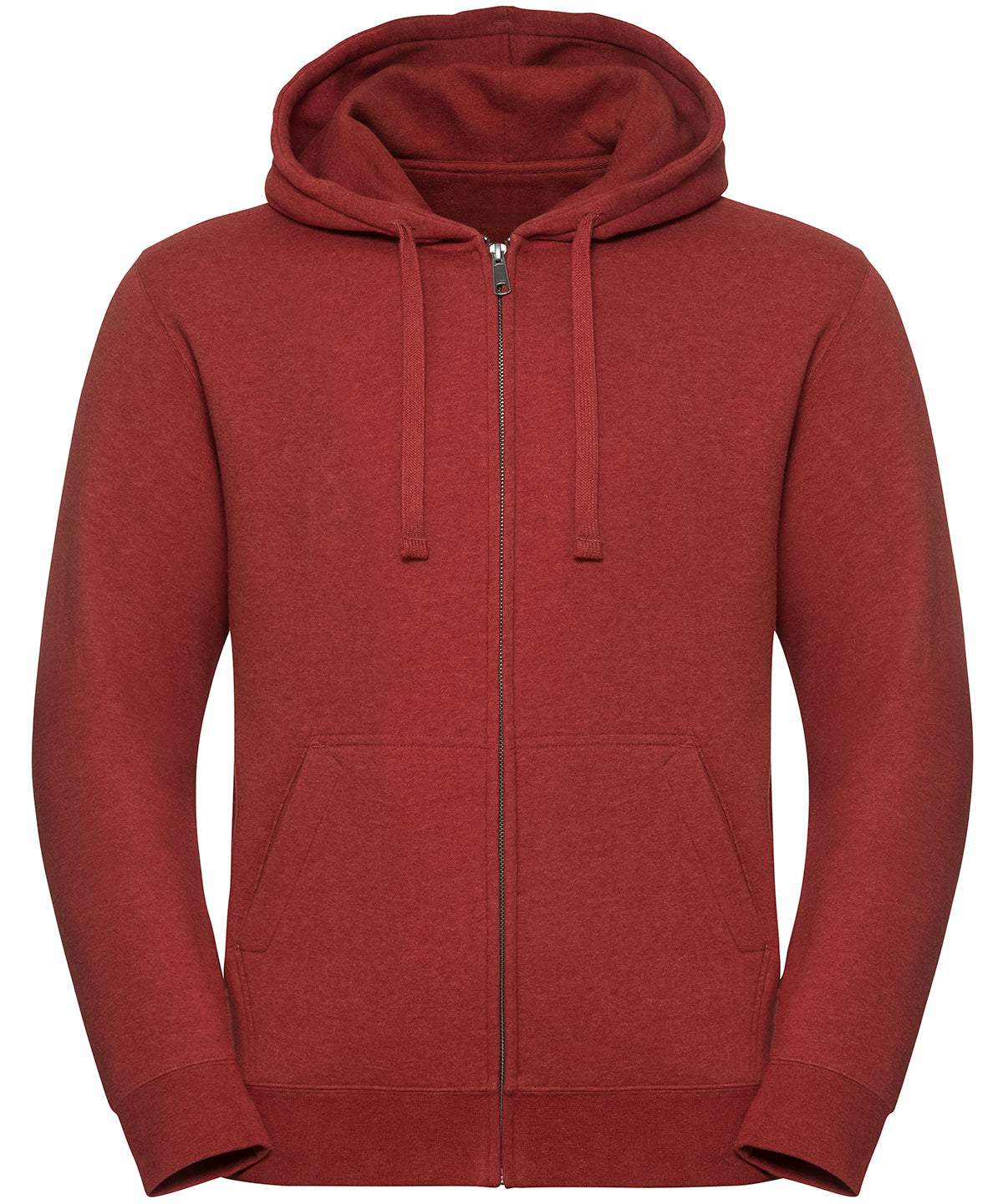 Authentic melange zipped hood sweatshirt