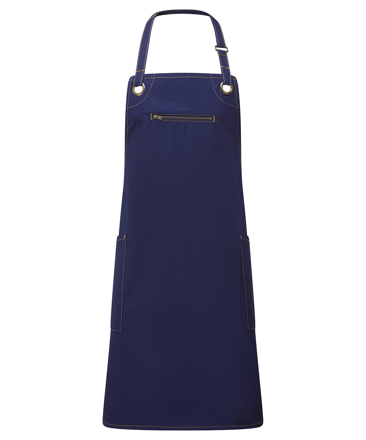 Barley' contrast stitch sustainable bib apron PR121