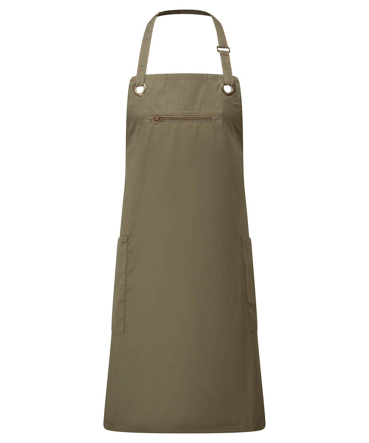 Barley' contrast stitch sustainable bib apron PR121