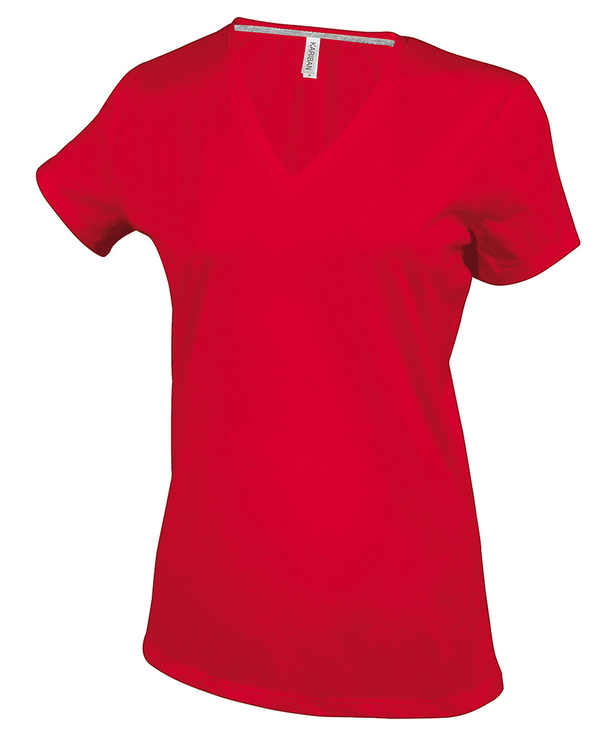 Ladies' short-sleeved V-neck T-shirt KB381