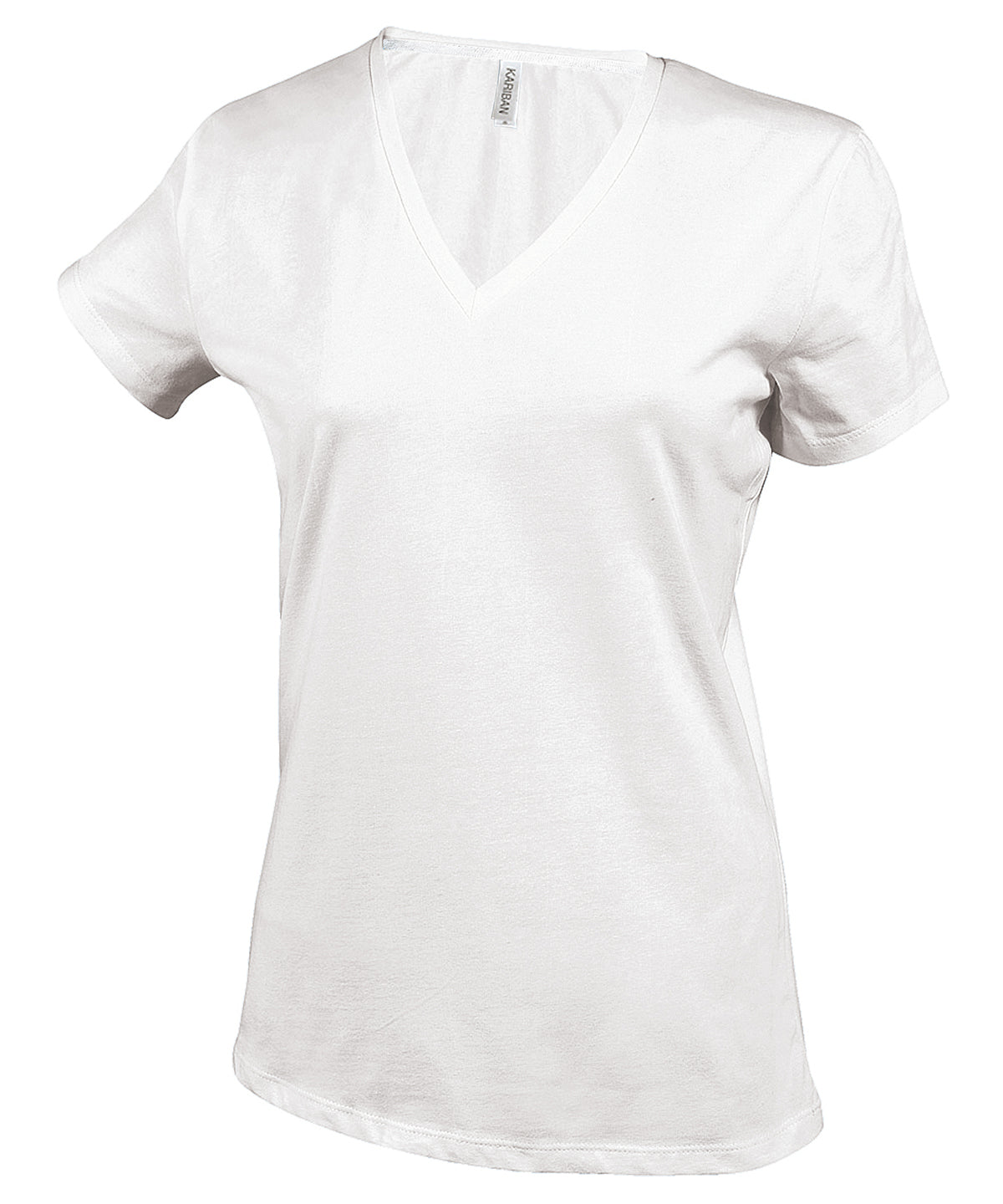 Ladies' short-sleeved V-neck T-shirt KB381